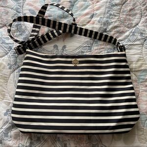 Kate Spade Black And White Striped Purse Crossbody